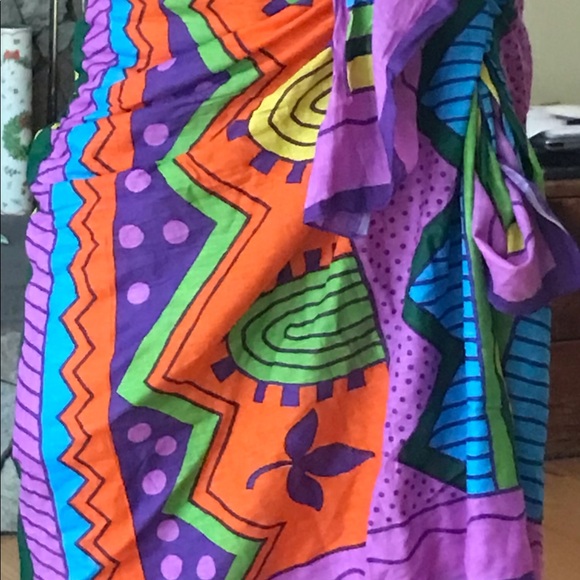 Lot of 2 pareos or scarves Sam Hilu made in India - Picture 11 of 12